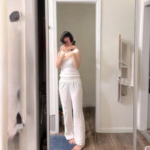 White straight pants